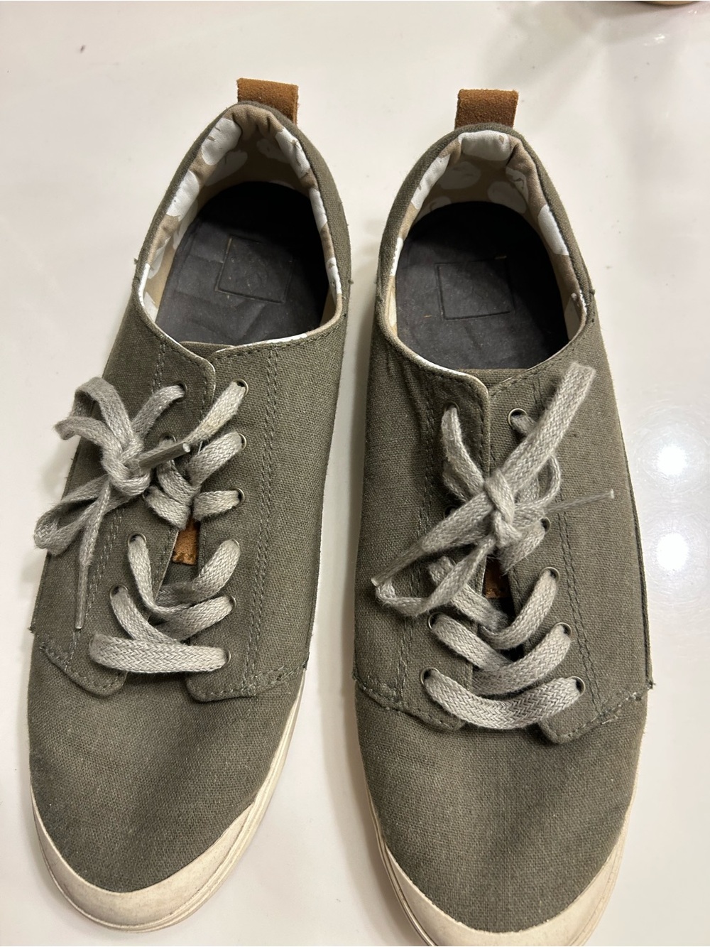 Casual Olive Canvas womens Sneakers